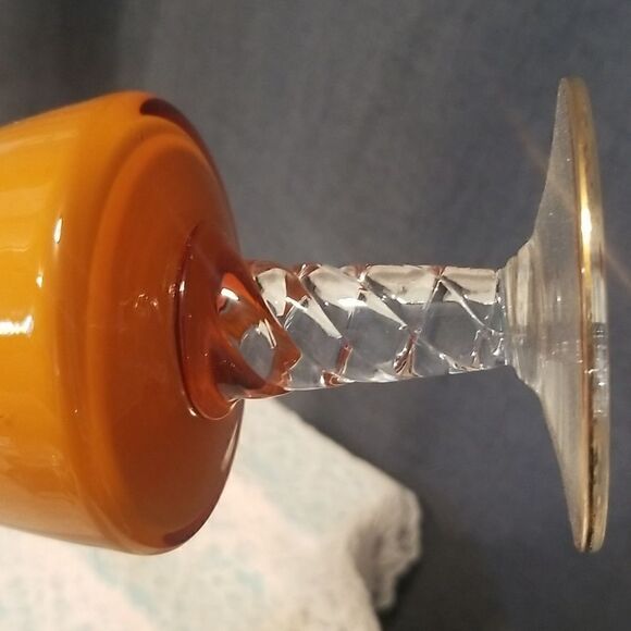 Vintage Art Glass Vase Yellow 12.5" - Picture 7 of 11